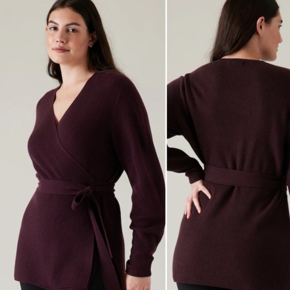 Athleta Alpine Wrap Sweater, Spiced Cabaret, size XS NWT - Picture 1 of 6